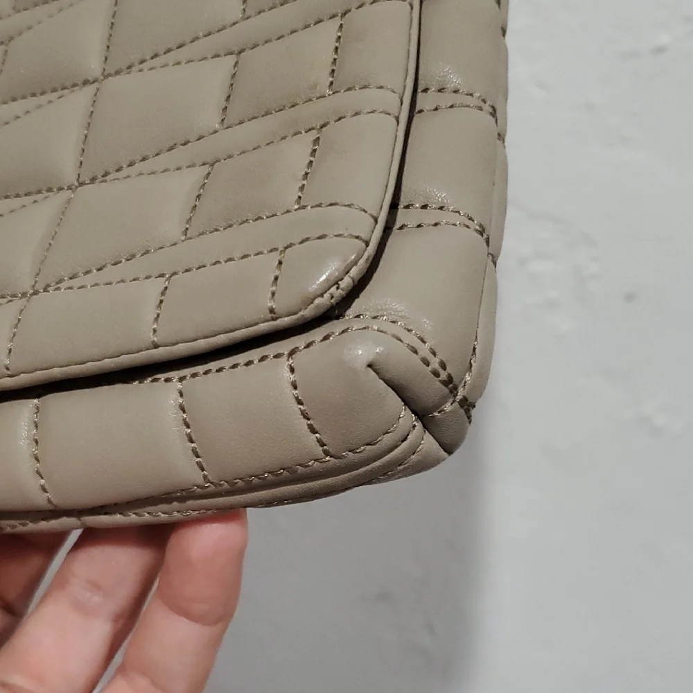 Kate Spade Elegant Taupe Quilted Crossbody Bag